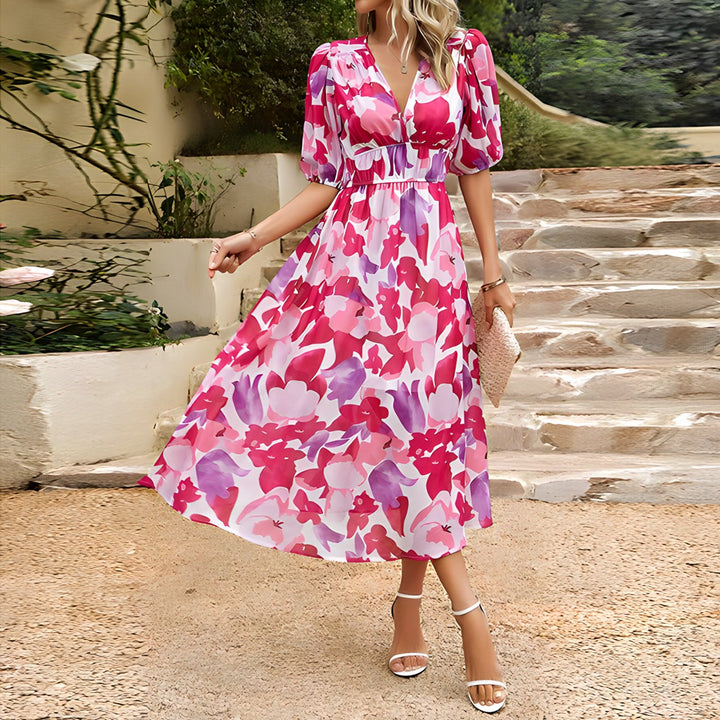 Nina™ | Abito midi con scollo-V